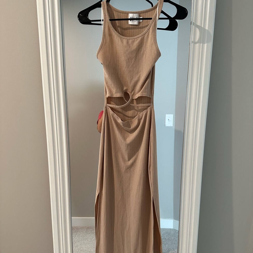 Women’s Tan Knit Cutout Maxi Dress - Hello Molly US XS